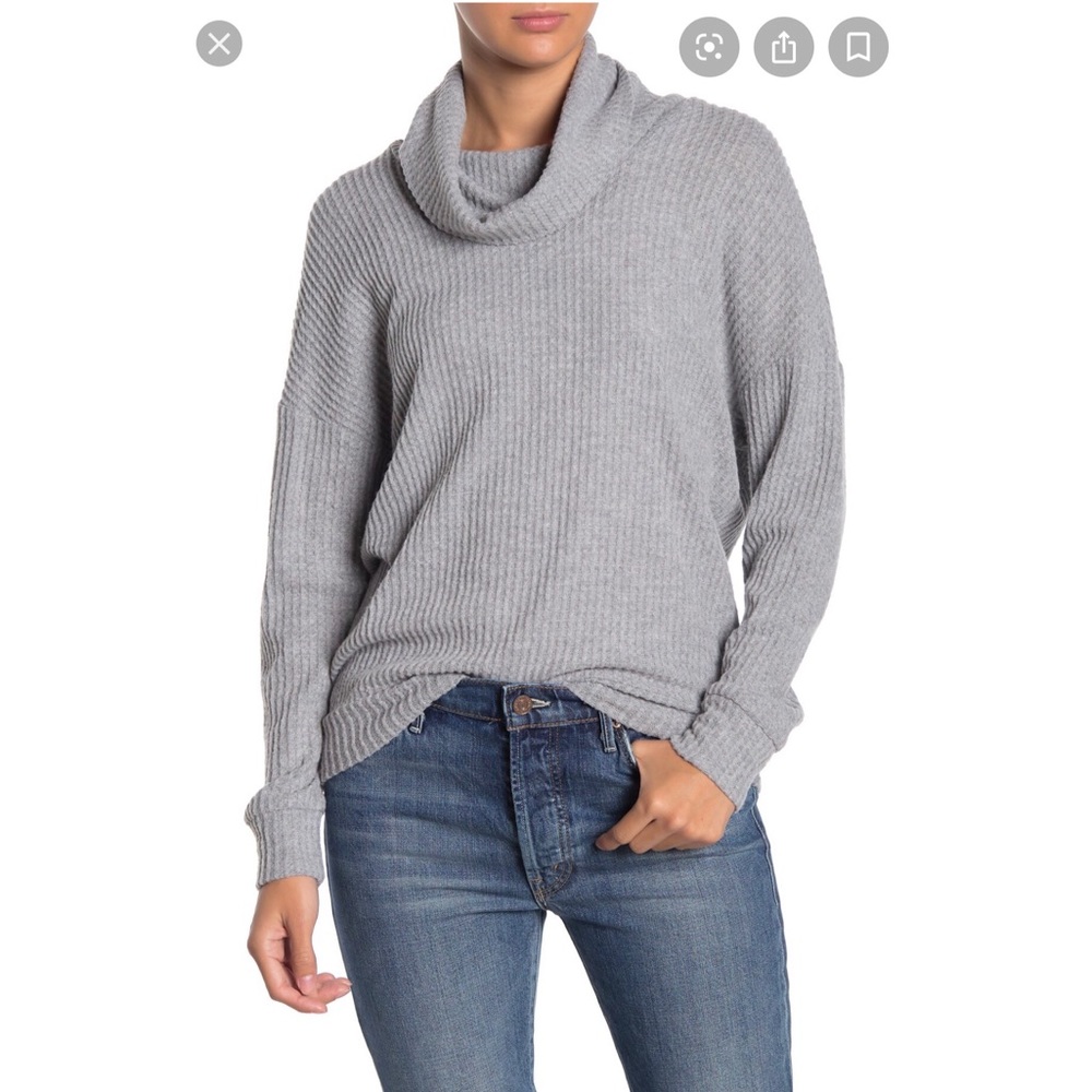 Gray Funnel Neck Sweater